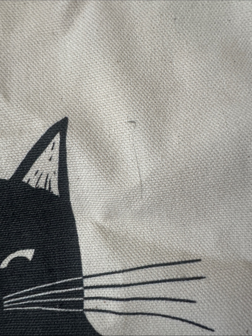 Haruki Murakami Canvas Cat Tote Bag with Black Straps - Picture 5 of 5